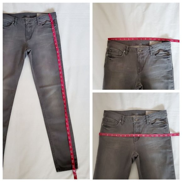 All Saints Women's MAST Skinny Denim Jeans Washed Gray Size W29 - Picture 10 of 16